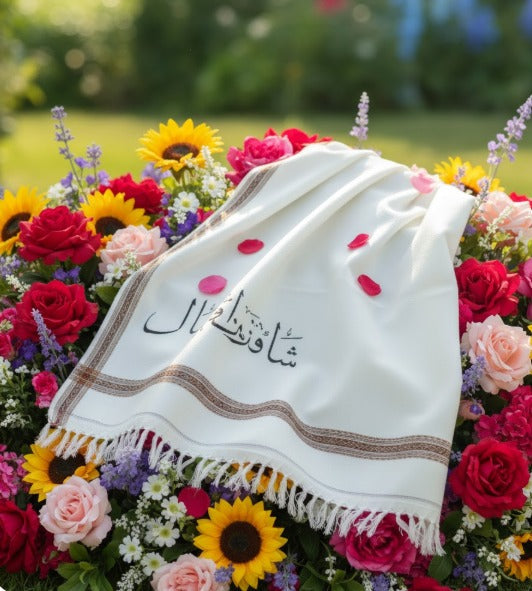 Custom Name Winter Shawls|white 3